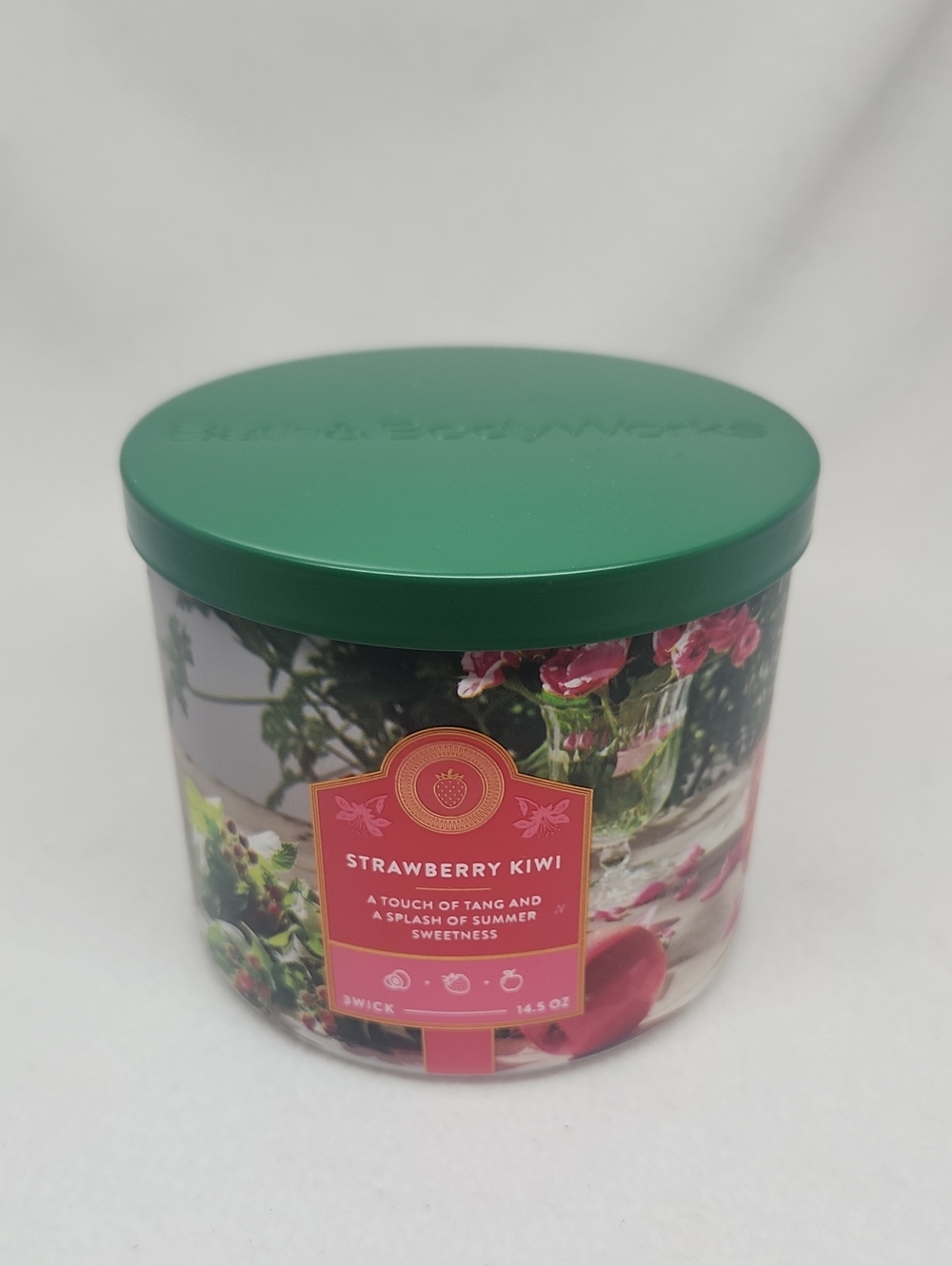 Bath & Body Works Strawberry Kiwi 3-Wick Candle New